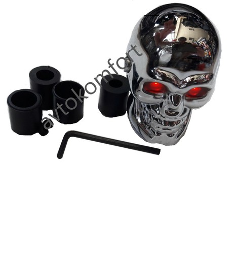 Chrom totenkopf rot led auto - rot,